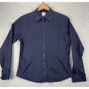 Brooks Brothers 346 Cotton Stretch Button Up Shirt Navy Blue Classic Size 6p